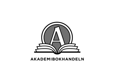 Akademibokhandeln logo, black and white