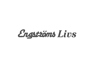 Engströms Livs logo, black and white