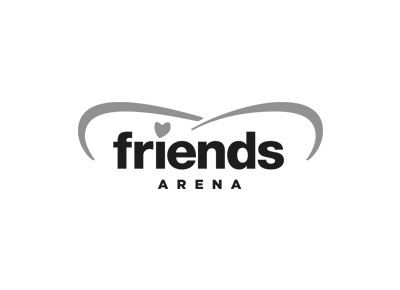Friends Arena logo, black and white