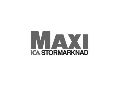 ICA Maxi Stormarknad logo, black and white