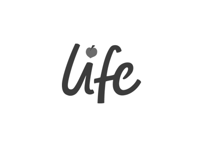Life logo, black and white