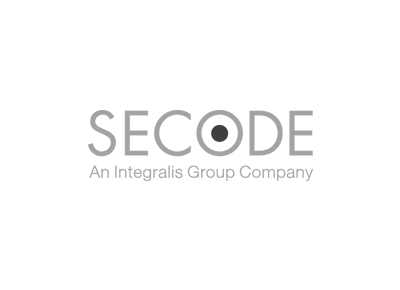 Secode logo, black and white