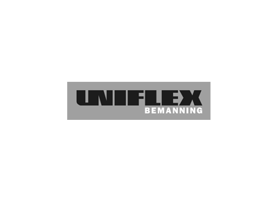 Uniflex logo, black and white